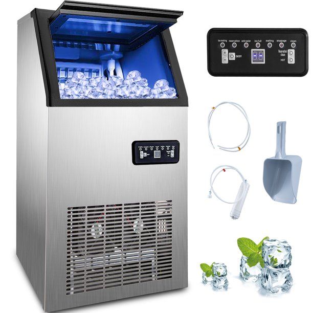 Photo 1 of VEVOR 110V Commercial Ice Maker 88lbs/24h with 29lbs Storage 3x8 Cubes Commercial Ice Machine 110V Automatic Ice Machine for Restaurant Bar Cafe
