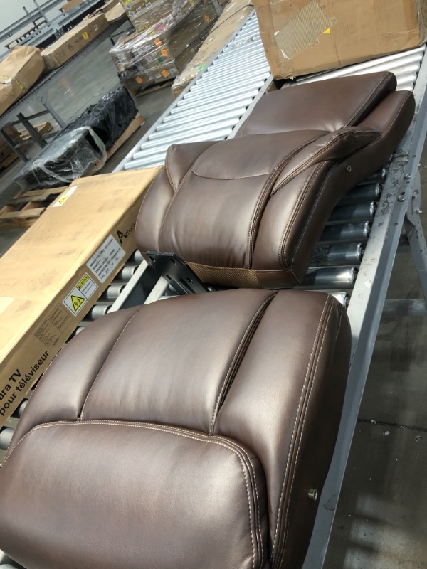 Photo 2 of La-Z-Boy Delano Big & Tall Executive Office Chair | High Back Ergonomic Lumbar Support, Bonded Leather, Brown | 45833 model
