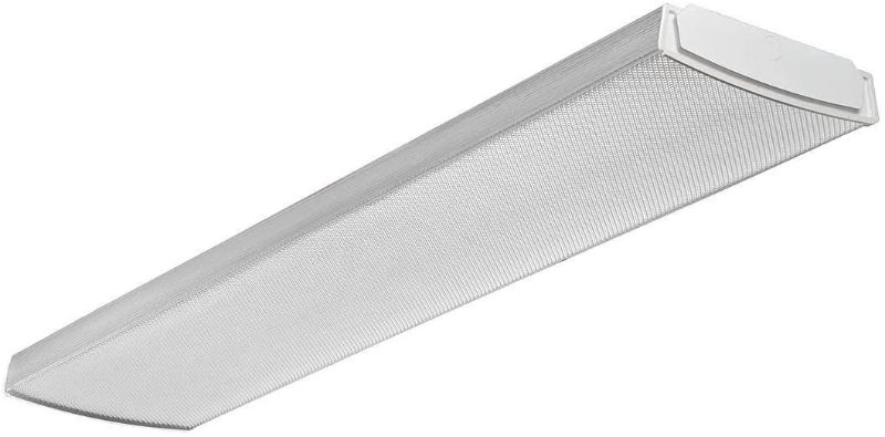 Photo 1 of Lithonia Lighting, 4000K, LBL4 LP840 LED Curved Wraparound Ceiling Light Fixture, 4-Feet, 4000 Lumens, White, 4-Foot for Garage, Shop, Kitchen, and Office
