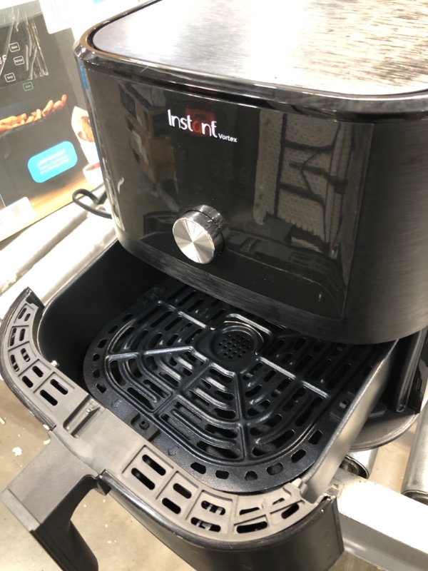 Photo 3 of Instant Vortex 6 Quart Air Fryer, Customizable Smart Cooking Programs, Digital Touchscreen and Large Non-Stick Air Fryer Basket, Black
