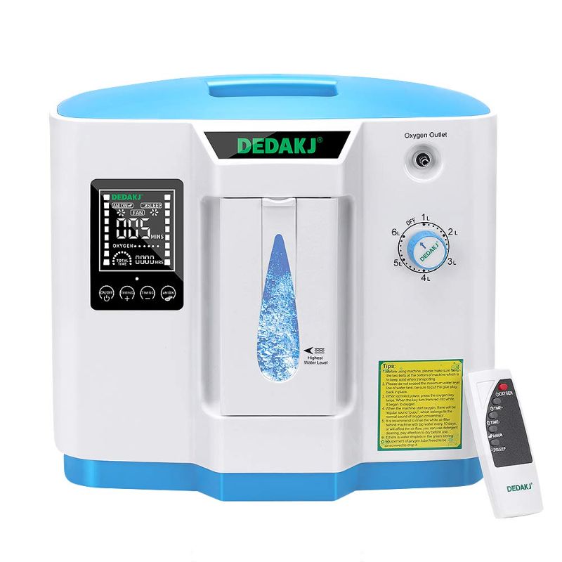 Photo 1 of DEDAKJ Oxygen Concentrator, 1-6L/min Adjustable Portable Oxygen Machine for Home and Travel Use, AC 220V Humidifiers - Blue, DDT-1B
