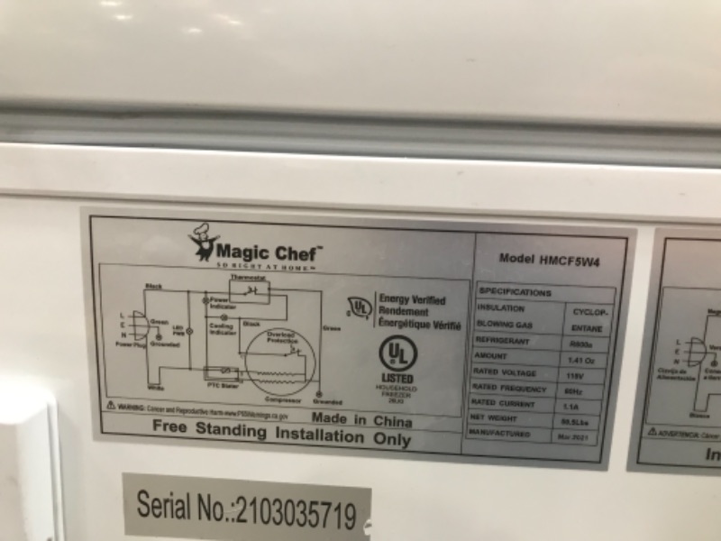 Photo 1 of 
5.0 cu. ft. Chest Freezer in White