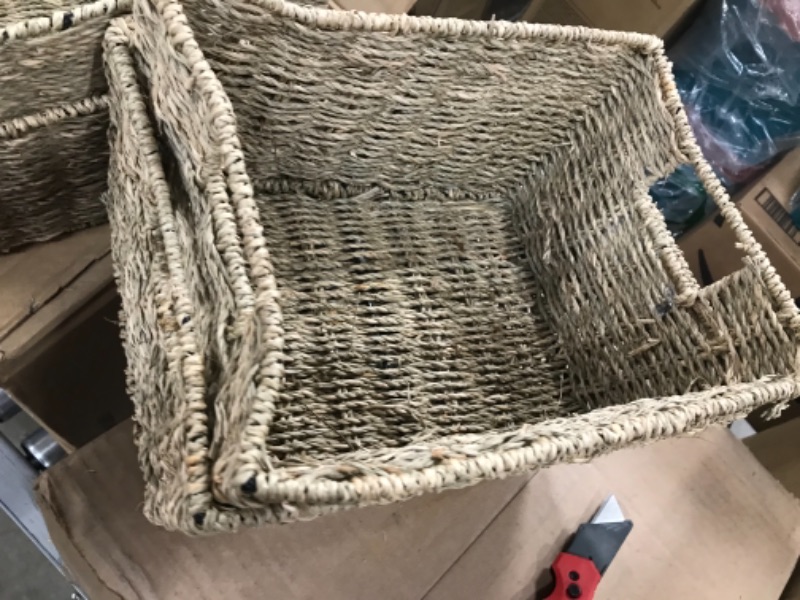 Photo 2 of 4 Piece Wicker/Rattan Basket Set
**BASKETS ARE BENT, BUT CAN BE EASILY FIXED**
**ACTUAL BASKETS ARE DIFFFERENT COLORS FROM STOCK PHOTO**