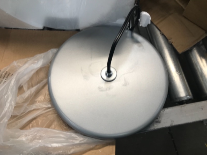 Photo 2 of Simple Designs Floor Lamp With Reading Light, 71 1/2"H, Clear Shade/Silver Base
**PREVIOUSLY OPENED AND USED, MISSING PARTS**