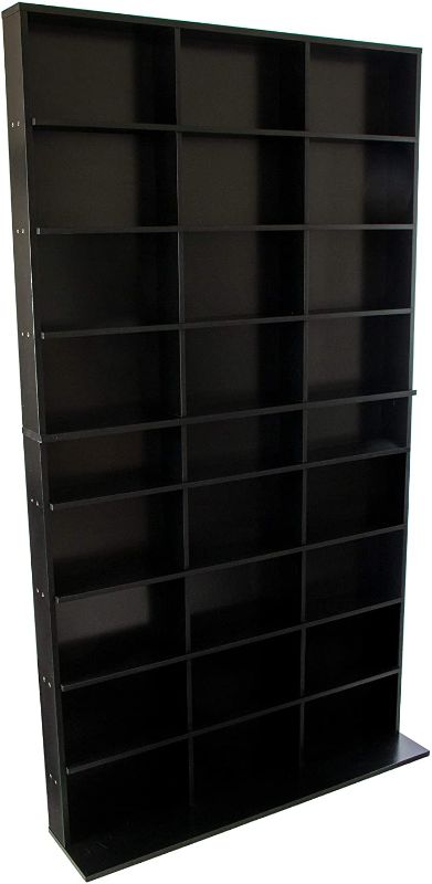 Photo 1 of Atlantic Elite Media Storage Cabinet - New/Improved Tower, stores up to 837 CDs; or 630 Blu-Rays; or 531 DVDs; or 624 PS3/PS4/PS5 Games; or 528 Wii Games with 9 Fixed Shelves, PN 38408117 in Black
