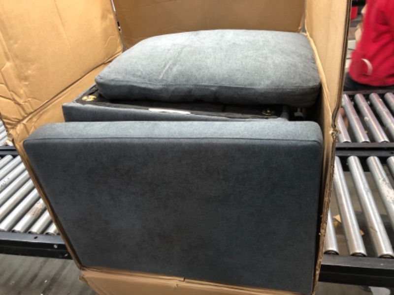 Photo 2 of (Incomplete - Box 1 of 2 Only) Walsunny Convertible Sectional Sofa for Small Space L-Shaped Couch with Modern Linen Fabric (Grey)
