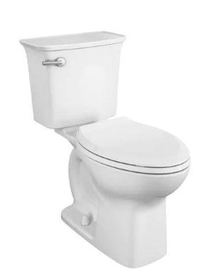 Photo 1 of (Damaged) Cadet Ovation Tall Height 2-Piece 1.28 GPF High Efficiency Single Flush Elongated Toilet in White, Seat Included
