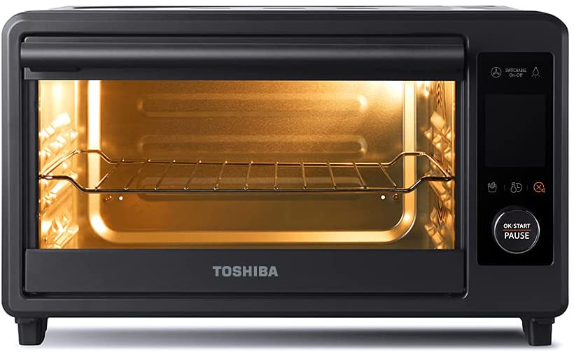 Photo 1 of Toshiba TL2-AC25CZA(GR) Air Fryer Toaster Oven, 6-in-1 Digital Convection Oven for 9 Cooking Presets, 6-Slice Bread/12-Inch Pizza, 1750W, Charcoal Grey
