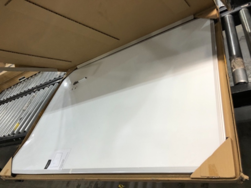 Photo 2 of Amazon Basics Magnetic Dry Erase White Board, 35 x 47-Inch Whiteboard - Silver Aluminum Frame
