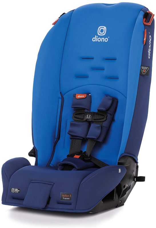 Photo 1 of Diono Radian 3R, 3-in-1 Convertible Car Seat, Rear Facing & Forward Facing, 10 Years 1 Car Seat, Slim Fit 3 Across, Blue Sky
