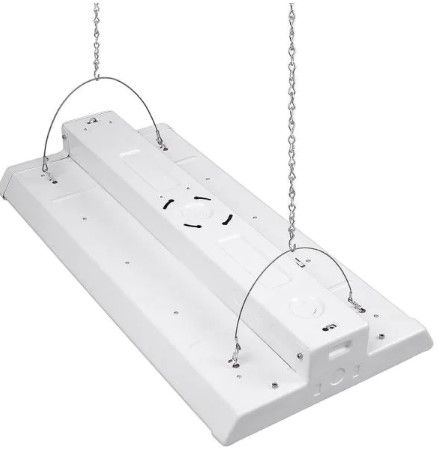 Photo 1 of 2 ft. 400-Watt Equivalent Integrated LED Dimmable White High Bay Light High Output 18,000 Lumens 5000K Daylight
