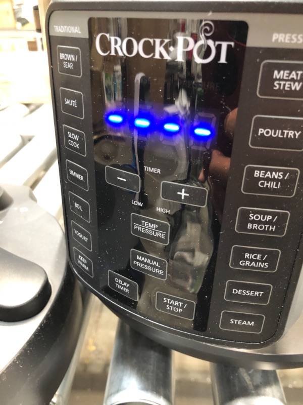 Photo 2 of **NOT FUNCTIONAL**Crock-Pot 8-Quart Multi-Use XL Express Crock Programmable Slow Cooker and Pressure Cooker with Manual Pressure, Boil & Simmer, Black Stainless **PARTS ONLY**
