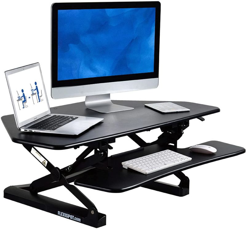 Photo 1 of FlexiSpot 41" Standing Desk Converter with Quick Release Keyboard Tray Computer Desk,Black (M4B)
