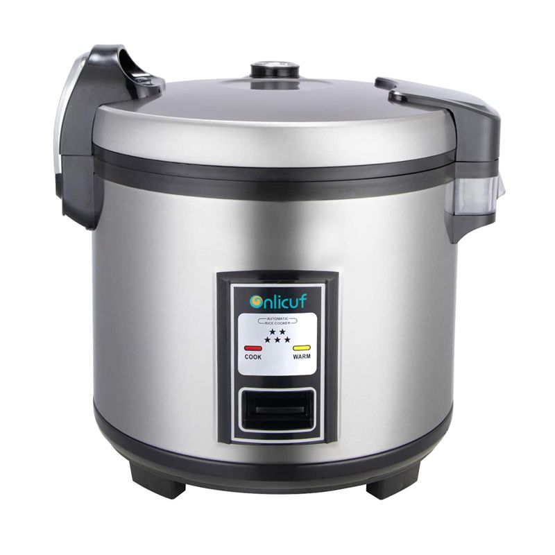 Photo 1 of Onlicuf Commercial Electric Stainless Steel Rice Cooker 60-Cup Cooked (30-Cup UNCOOKED) 1350W for Restaurant
