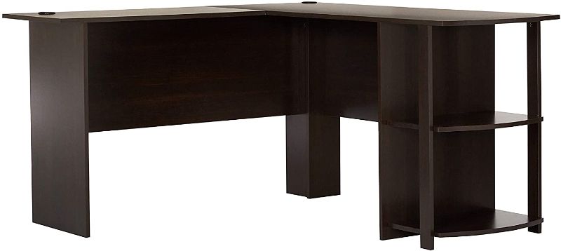 Photo 1 of Ameriwood Home Dakota L-Shaped Desk with Bookshelves, Espresso
