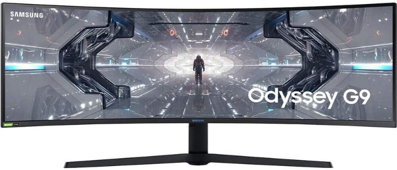 Photo 1 of SAMSUNG 49-inch Odyssey G9 Gaming Monitor | QHD, 240hz, 1000R Curved, QLED, NVIDIA G-SYNC & FreeSync | LC49G95TSSNXZA Model ***missing hardware
