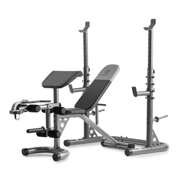 Photo 1 of **PARTS ONLY ** Gold's Gym XRS 20 Adjustable Olympic Workout Bench with Squat Rack, Leg Extension, Preacher Curl, and Weight Storage
