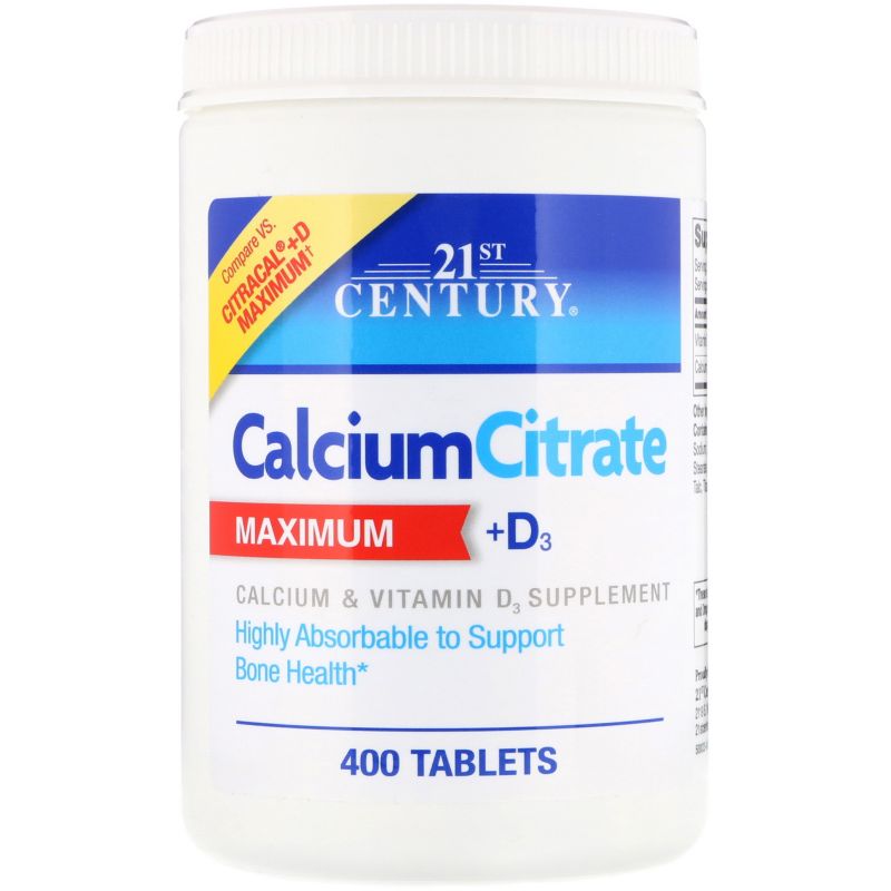 Photo 1 of 21st Century Calcium Citrate Plus Vitamin D Caplets - 400 Ct**DATE CHECKED 12/23**
