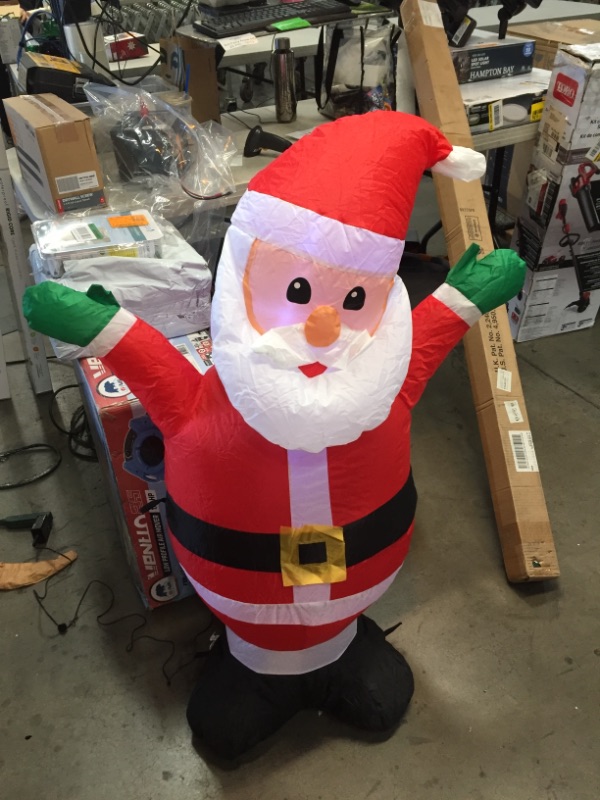 Photo 2 of 3.5 ft Pre-Lit LED Airblown Santa Christmas Inflatable
AS IS USED