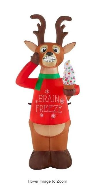 Photo 1 of 6 ft Pre-Lit LED Animated Airblown Reindeer Christmas Inflatable, does not shiver as it should but does light up and blow up
AS IS USED, LEANS BACK (DOESNT STAND STRIGHT) 