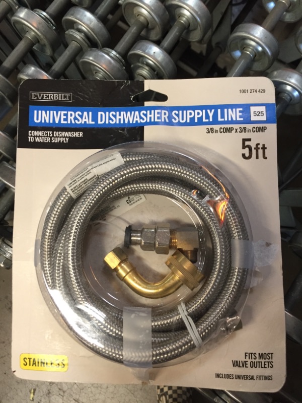 Photo 3 of 3/8 in. x 3/8 in. x 60 in. Stainless Steel Universal Dishwasher Supply Line
AS IS USED