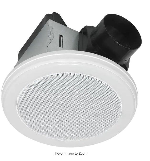 Photo 1 of 80 CFM Ceiling Mount Bathroom Exhaust Fan with Bluetooth Speaker and LED Light
