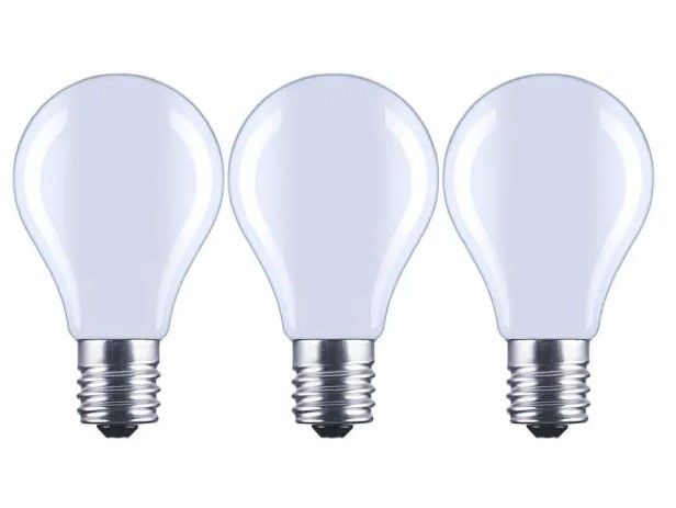 Photo 1 of 60-Watt Equivalent A15 Dimmable Appliance Fan Frosted Glass Filament LED Vintage Edison Light Bulb Daylight (3-Pack)
2 BOXES (6 LIGHT BULBS) 