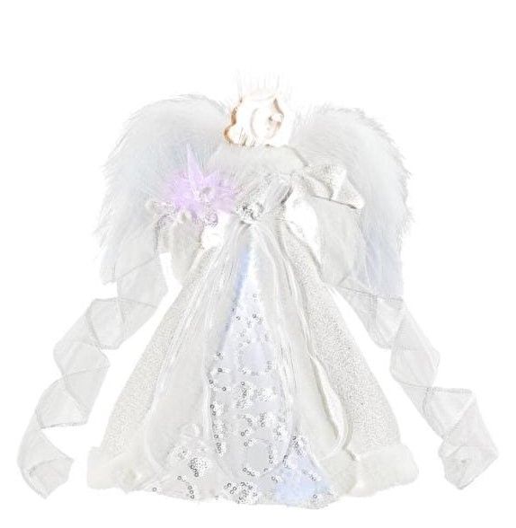 Photo 1 of 12 in. LED Angel Silver Christmas Tree Topper
AS IS USED, MISSING PLUG, PLEASE SEE PHOTOS 