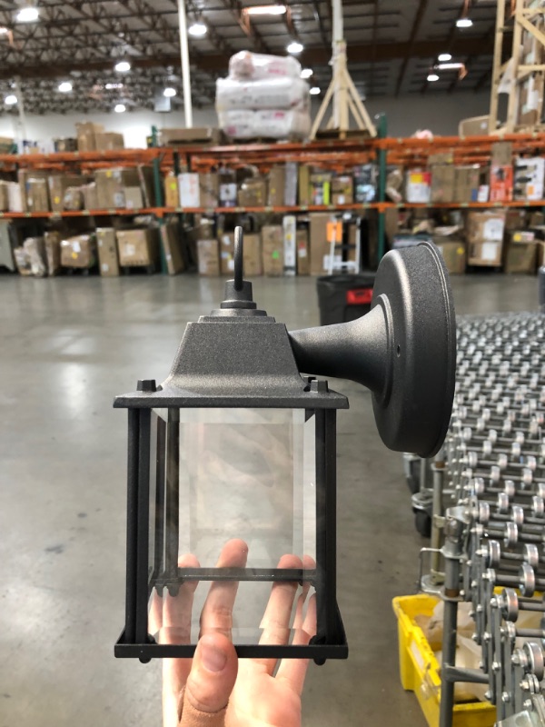 Photo 1 of 8.5 in. Black Decorative Outdoor Coach Wall Lantern
