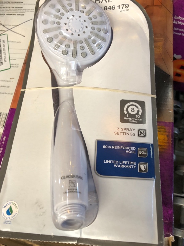 Photo 2 of 3-Spray 3.3 in. Single Wall Mount Handheld Adjustable Shower Head in White