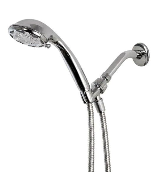 Photo 1 of 6-Spray 4 in. Wall Mount Handheld Shower Head in Chrome
