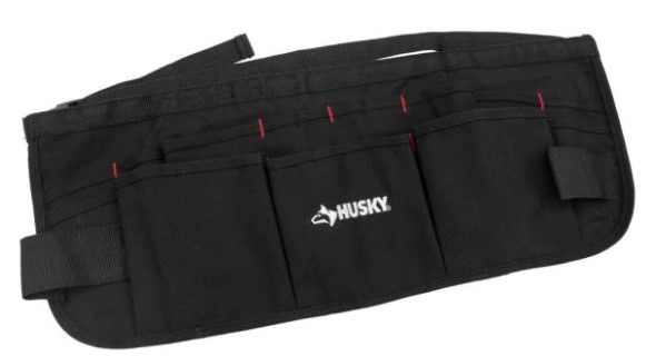 Photo 1 of 24 in. 13-Pocket Black Canvas Waist Apron
