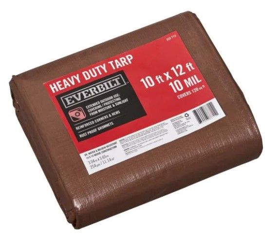 Photo 1 of 10 ft. x 12 ft. Brown/Silver Heavy Duty Tarp
