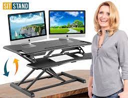 Photo 1 of Defiance Pro Plus 37" - Height Adjustable Standing Desk Converter
ONE HANDLE CHIPPED.