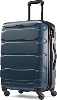 Photo 1 of Samsonite Omni PC Hardside Expandable Luggage with Spinner Wheels, Teal, Checked-Medium 24-Inch