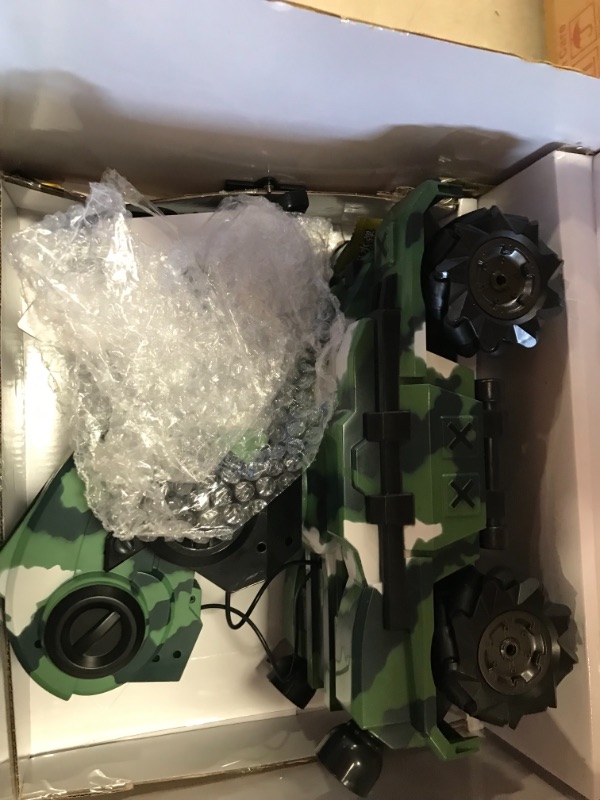 Photo 3 of CIS-Associates Mech King X1 RC Tank That Shoots Water Bullets Remote Control Drift Stunt Tank with Gel Ball Blaster Gun Cannon, Camo Green (CS043353-G)
