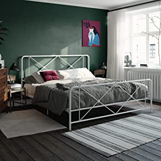 Photo 1 of **PARTS ONLY**
DHP Ally Metal Farmhouse Bed, Base, King Size Frame, White Adjustable
