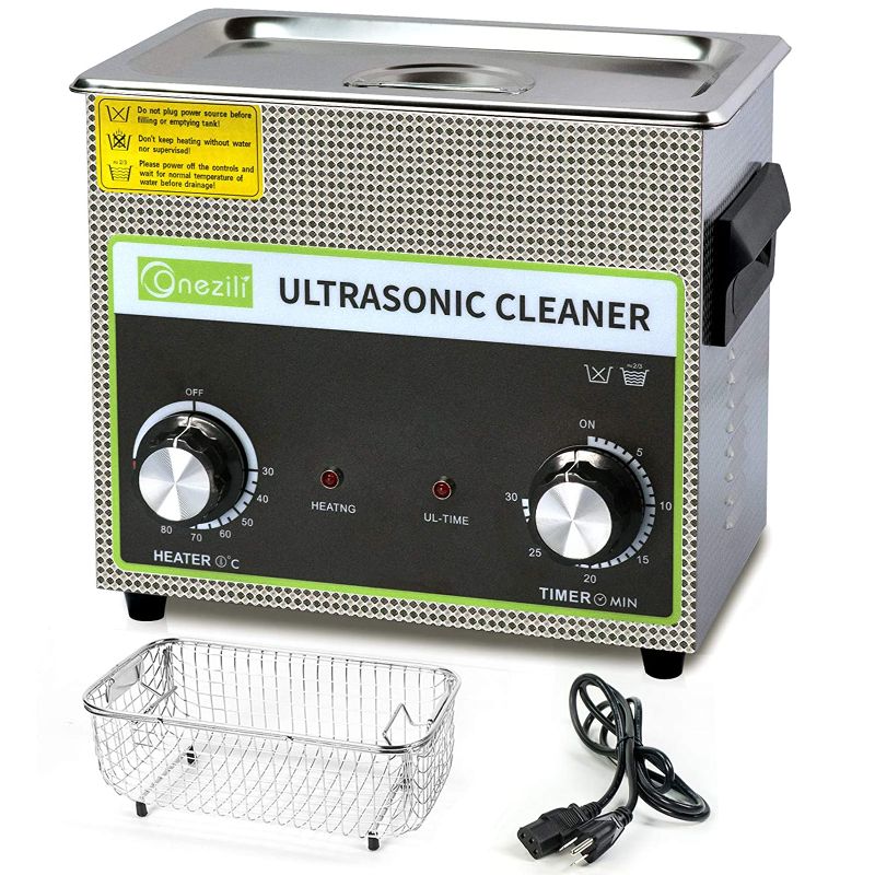 Photo 1 of Commercial Ultrasonic Cleaner 3L, ONEZILI 120W Ultrasonic Carburetor Cleaner, Sonic Cleaner with Heater for Cleaning Jewelry, Glasses, Circuit Board, Parts, Tattoo Equipment, Fuel Injector, Brass, etc
