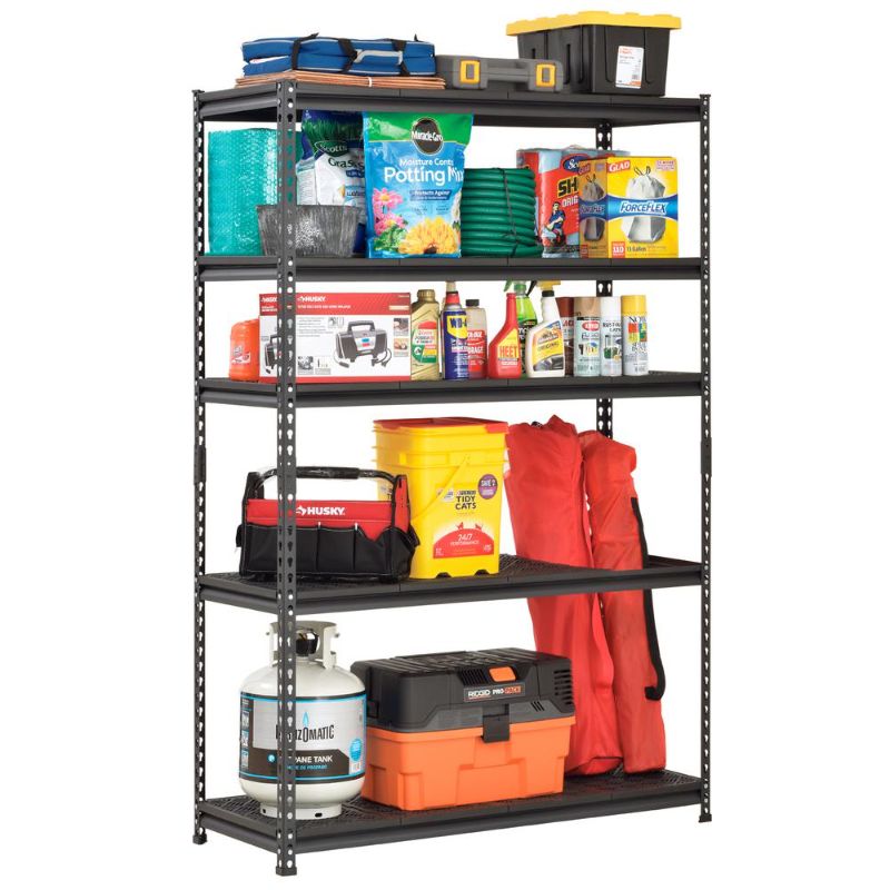 Photo 1 of 5-Shelf Steel and Resin Commercial Shelving Unit in Black