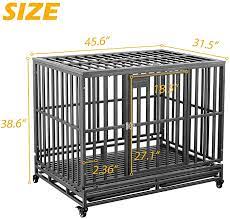 Photo 1 of Ainfox 46''Dog Cage Crate Kennel Heavy Duty Tear Resistant Square Tube with Four Wheels for Large Dogs Easy to Install
