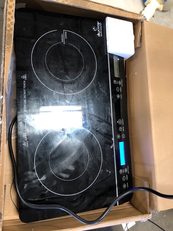 Photo 3 of Duxtop LCD Portable Double Induction Cooktop 1800W Digital Electric Countertop Burner Sensor Touch Stove, 9620LS/BT-350DZ

