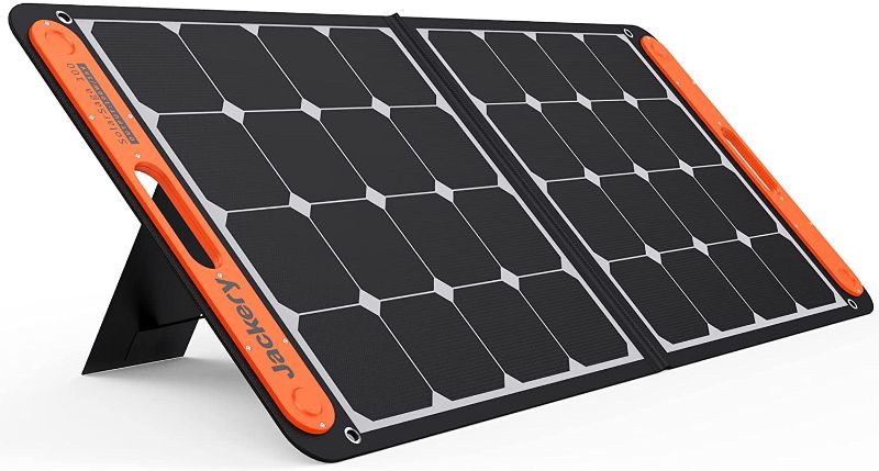 Photo 1 of Parts only cords are cut
Jackery SolarSaga 100W Portable Solar Panel for Explorer 240/300/500/1000/1500 Power Station, Foldable US Solar Cell Solar Charger with USB Outputs for Phones (Can't Charge Explorer 440/ PowerPro)
