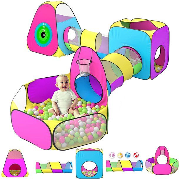 Photo 1 of 5pc Kids Play Tent Baby Ball Pits Crawl Tunnels Pop up Tents Indoor Outdoor for 3-6 years Toddler

