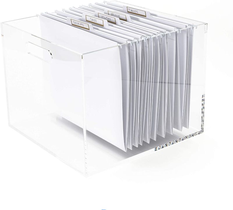 Photo 1 of russell+hazel Acrylic File Box, Clear 12 X 12 X 10IN 