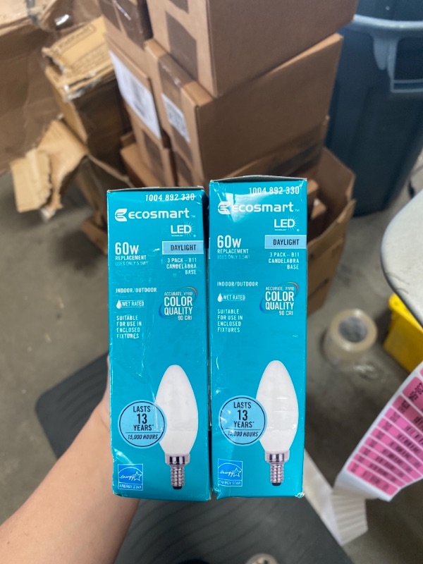 Photo 1 of 60-Watt Equivalent B11 Dimmable Frosted Glass Filament Vintage E12 Candelabra Base Daylight LED Light Bulb (6-Pack)
