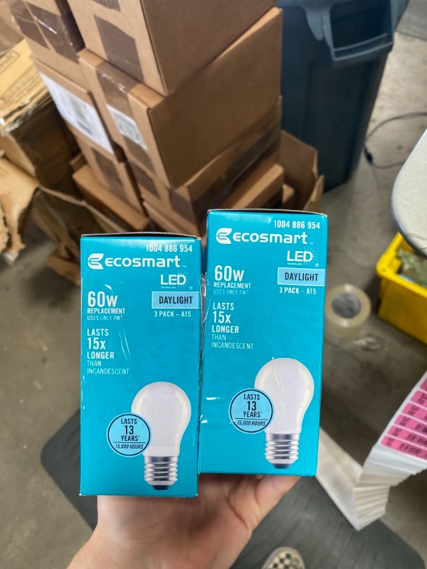 Photo 3 of 60-Watt Equivalent A15 Dimmable Appliance Fan Frosted Glass Filament LED Vintage Edison Light Bulb Soft White (3-Pack)
(2 BOXES, 6 LIGHTBULBS) 