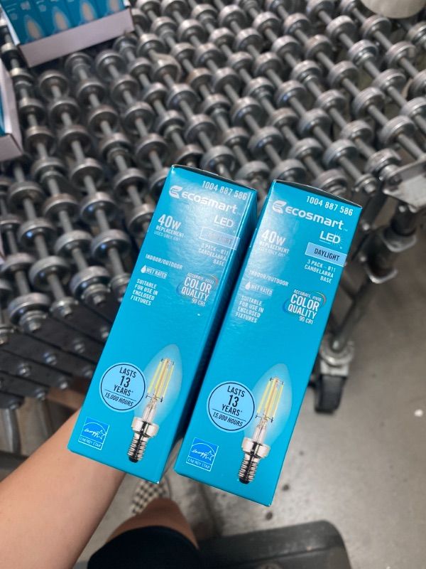 Photo 3 of 40-Watt Equivalent B11 Candle Dimmable ENERGY STAR Clear Glass Filament LED Vintage Edison Light Bulb Soft White(3-Pack)
(2 BOXES, 6 LIGHT BULBS) 
