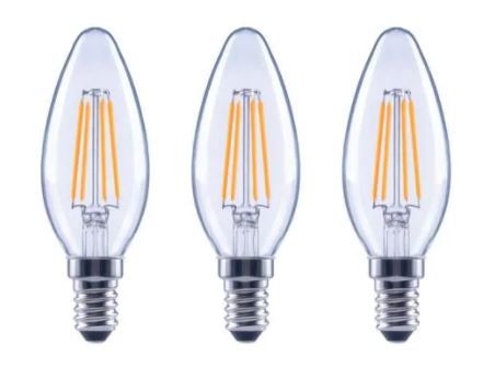 Photo 1 of 40-Watt Equivalent B11 Candle Dimmable ENERGY STAR Clear Glass Filament LED Vintage Edison Light Bulb Soft White(3-Pack)
(2 BOXES, 6 LIGHT BULBS) 
