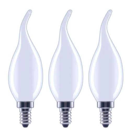 Photo 1 of 60-Watt Equivalent B11 Dimmable Flame Bent Tip Frosted Glass Filament LED Vintage Edison Light Bulb Bright White(3-Pack)
(2 BOXES, 6 LIGHT BULBS) 
