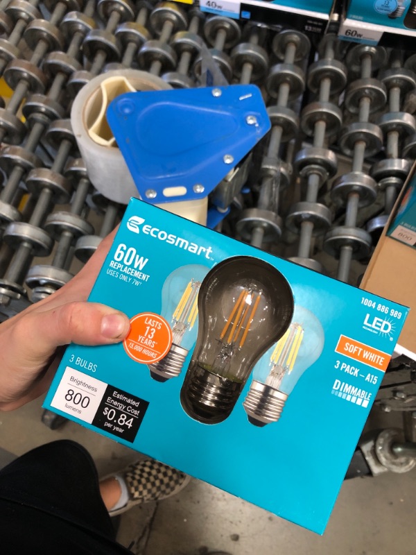 Photo 2 of 60-Watt Equivalent A15 Dimmable Clear Glass Decorative Filament LED Vintage Edison Light Bulb SOFT WHITE (3-Pack)
(2 BOXES, 6 LIGHT BULBS) 